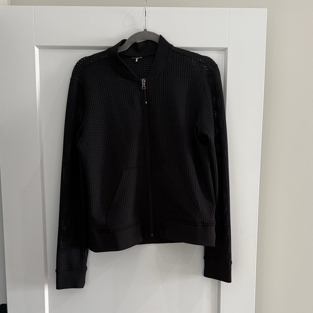 CALIA by Carrie Underwood Perforated Black Bomber Jacket​​